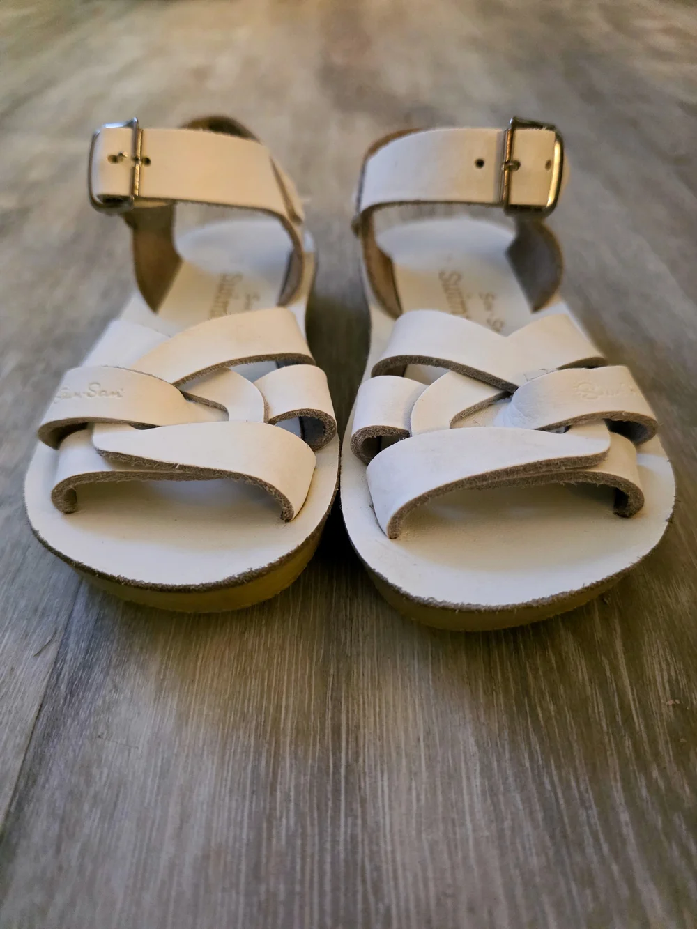 Sun-San Swimmer sandals by Salt-Water/Hoy, size 7, white